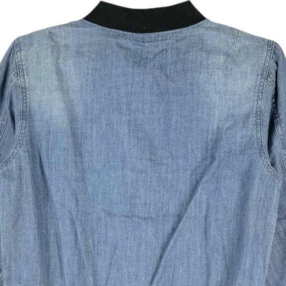 Hudson Youth's Lightweight Denim Chambray Jacket, Rose Embroidery Junior Size XS - Picture 4 of 10